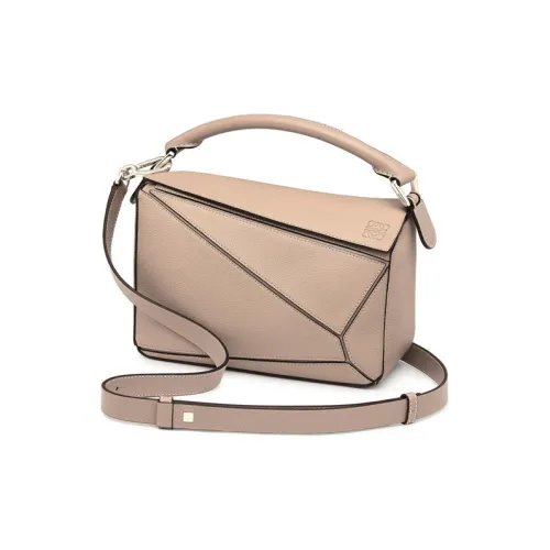 LOEWE Пазл Коровья кожа Пазл Сумка Геометрический Сумка Сумка через плечо Сумка через плечо Маленькая Женская Светлый овсяный