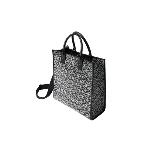 Burberry Кожа Тоут Сумка Сумка для покупок Сумка через плечо Сумка Обычная Мужская Черная