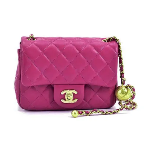 CHANEL Classic Flap CF Ручная работа узор "Ромб" овечья кожа сумка через плечо женская фиолетовая