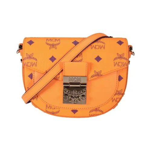 MCM Patricia Visetos Кожа Сумка через плечо Женская Ярко-оранжевая