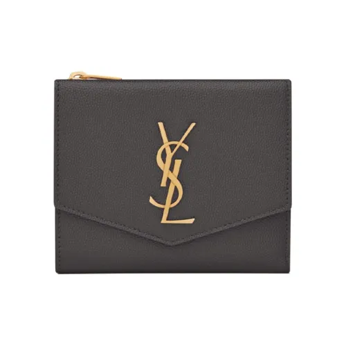 SAINT LAURENT UPTOWN Кошелек из коровьей кожи маленький женский черный