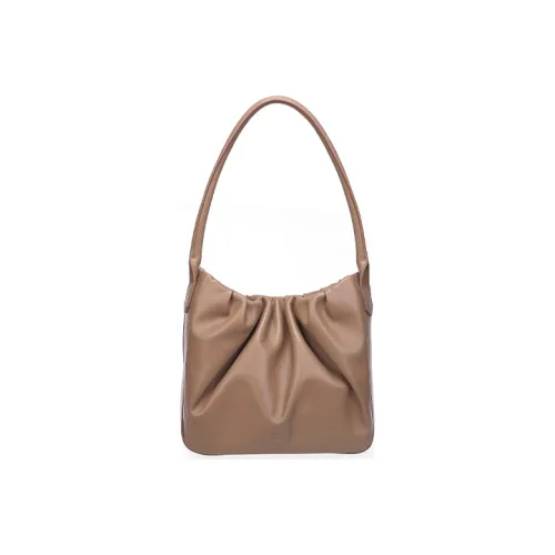 QULU Овчина Тоут Сумка на плечо Puff Сумка Большая Женская Молочно-белая Кофейная