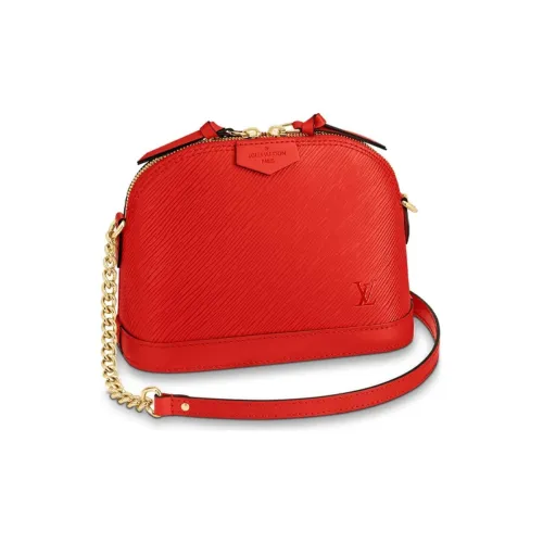 LOUIS VUITTON Alma Сумка-купол из кожи EPI Сумка через плечо Мини Женская Красная