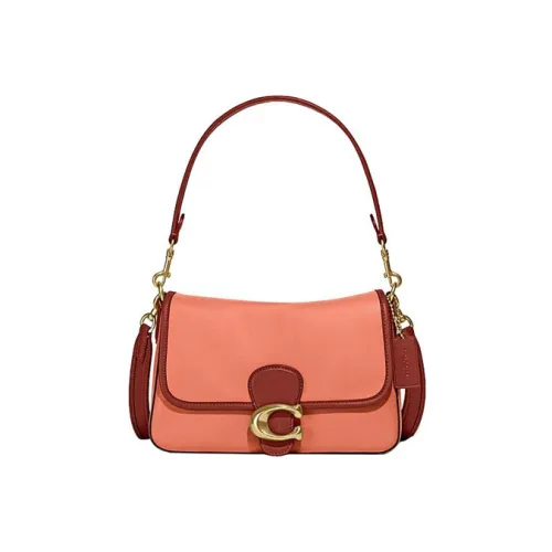 COACH Tabby Корова Кожа Сумка Сумка через плечо Сумка через плечо Женская Румяна Розовый Коричневый