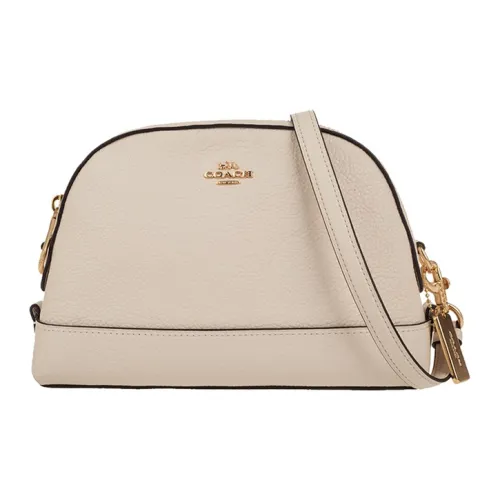 COACH Dome Коровья кожа Сумка-купол Сумка на плечо Маленькая Женская Белая