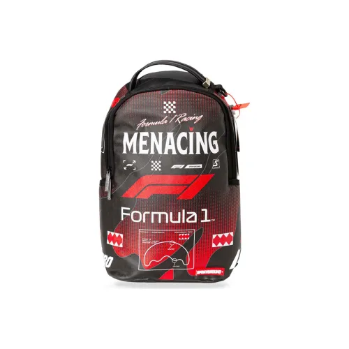 SPRAYGROUND F1 Formula One Коллаборация Холст Рюкзак Большой Унисекс Черный Красный Цветовая схема