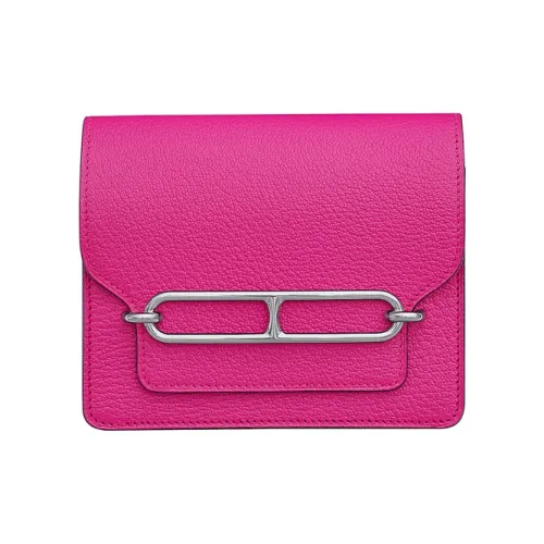HERMES Roulis Mysore Шевро Свиной нос Обхват талии Сумка Женские Ярко-розовый