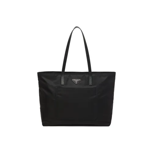 PRADA Переработанный нейлон Тоут Сумка Сумка для покупок Сумка на плечо Сумка маленькая Женская Черная