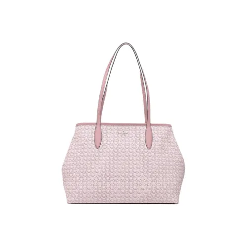 Kate Spade Холст и Кожа Сумка через плечо Большая Женская Светло-Розовая