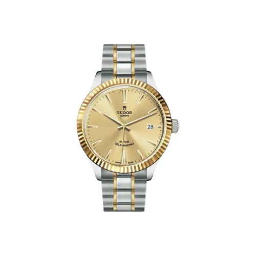 TUDOR Wind Style Collection Автоматический Механический Механизм Мужские Часы Часы 38 мм Золотой Циферблат