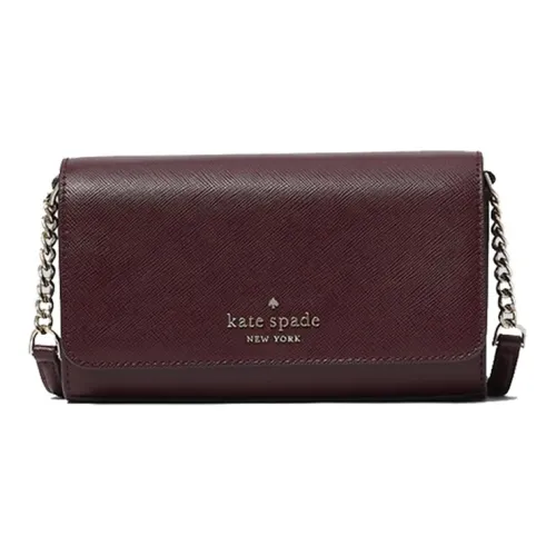 Kate Spade Staci Кожа Одно плечо Через плечо Сумка с цепочкой Маленькая Женская Deep Вишнево-красный