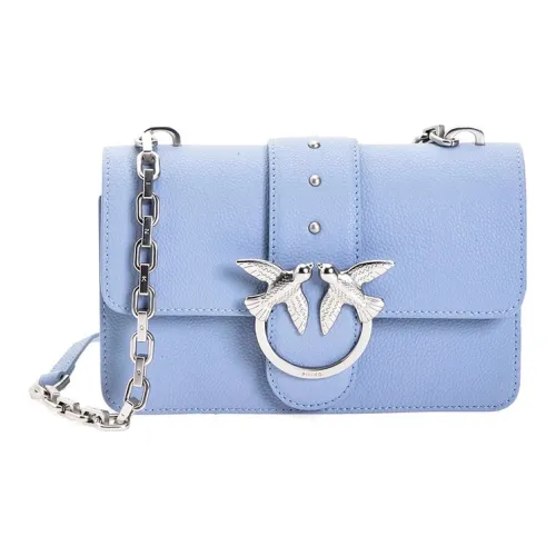 PINKO Коровья кожа Swallow Сумка Сумка через плечо Мини Женская Светло-синяя