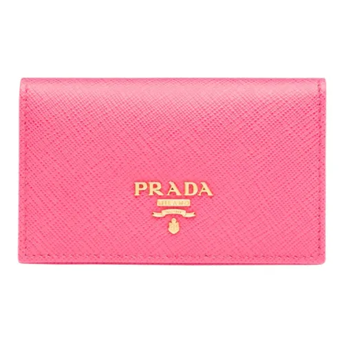 PRADA Saffiano кожаный держатель для карт женский цвет пионово-розовый