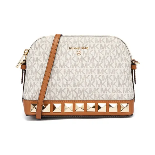 MICHAEL KORS Украшение PVC Сумка-купол Сумка на плечо Женская Ванильный белый