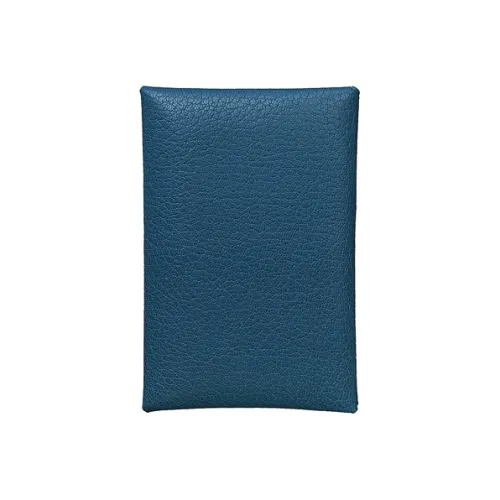 HERMES Calvi Chamkila шевро Кошелек для монет Женские Темно-синий