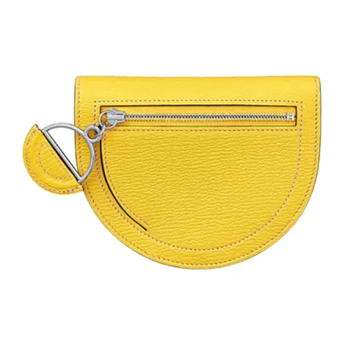 HERMES In The Loop Mysore Шевро Свиной нос Короткий Кошелек Женские Неаполитанский желтый