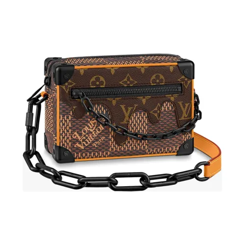 LOUIS VUITTON Nigo Collaboration SOFT TRUNK Сумка через плечо из коровьей кожи Мини Мужская Коричневая