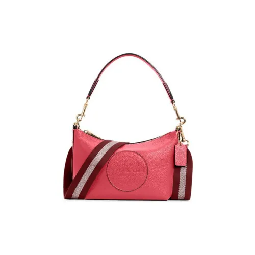 COACH Dempsey Зернистая текстура кожа кожа сумка на плечо сумка через плечо сумка через плечо женская арбузно-розовый красный