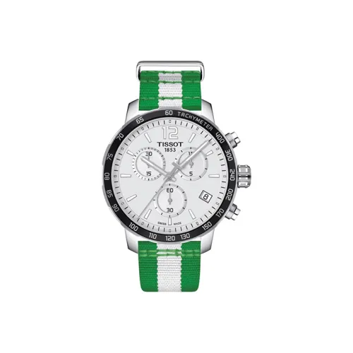 TISSOT Time Jog Collection Кварцевый механизм Мужские часы Часы 42 мм Белый циферблат Корпус из нержавеющей стали Ремешок из холста