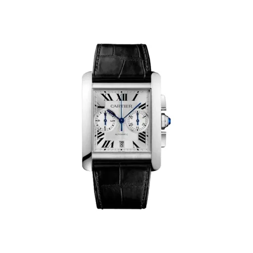 Cartier Автоматический Механический Часы Мужские TANK DE 34,3мм*44мм Серебряные