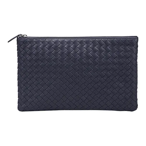 Bottega Veneta Клатч из коровьей кожи средний мужской темно-синий