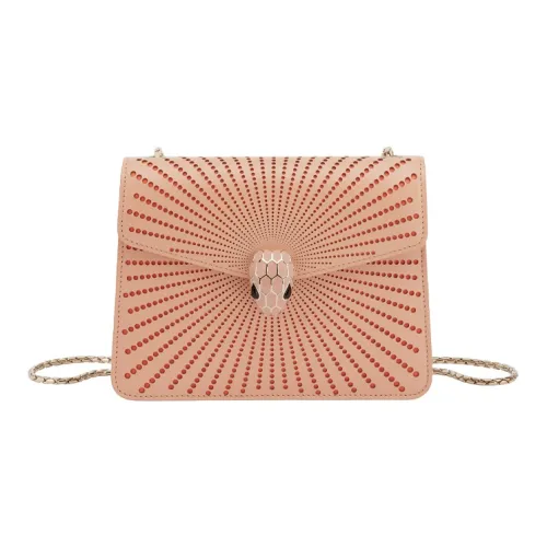 BVLGARI Serpenti Forever Сумка через плечо из коровьей кожи женская бежевая