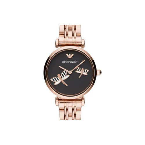 EMPORIO ARMANI Gianni T B Collection Women's Watch Кварцевый механизм Ремешок из нержавеющей стали Черный циферблат AR11206