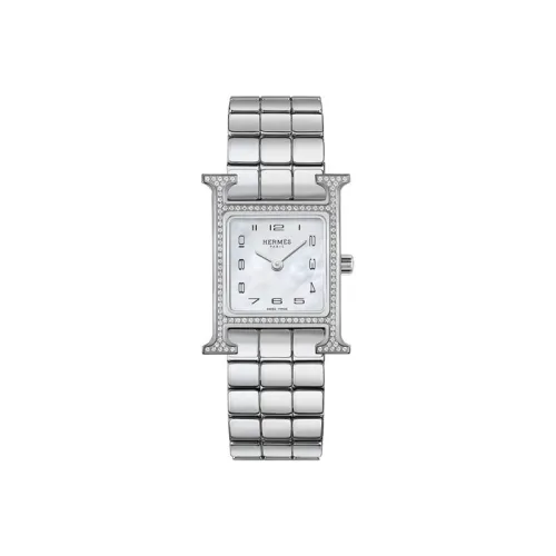 HERMES Heure H Collection Женские часы Кварцевый механизм Ремешок из нержавеющей стали Белый циферблат W053017WW00