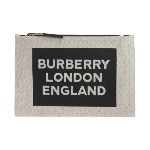 Burberry Хлопок с кожаными вставками клатч женский серый