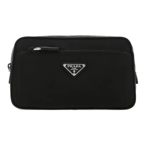 PRADA RE Нейлоновая ткань Карман для монет Кошелек для монет Мужской Черный