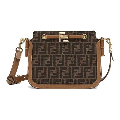 FENDI Сумка на плечо и через плечо из телячьей кожи женская коричневая