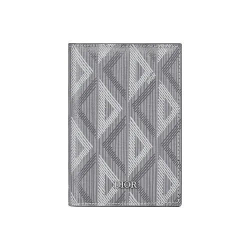 DIOR Ромб Холст Держатель для карт Мужской Серый