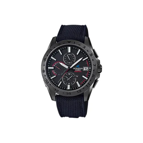 CASIO OCEANUS X BRIEFING Коллаборация EDITION Кварцевый механизм Смольный ремешок Часы Мужские Черный циферблат