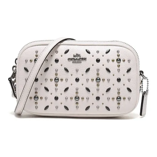COACH Sadie Кожа Плечевая Сумка Маленькая Женская Белая