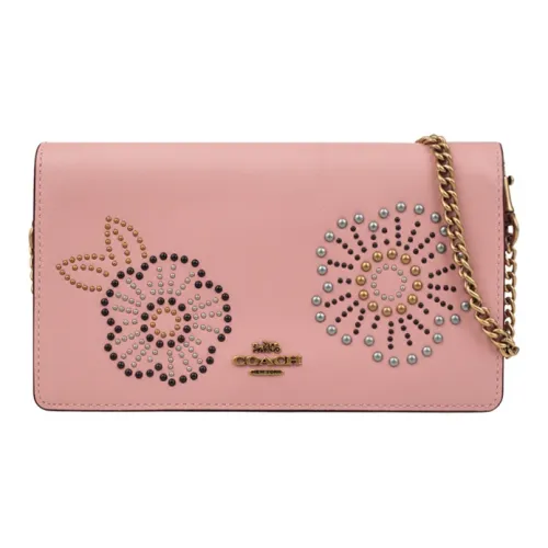 COACH Callie Кожаная Сумка через плечо Сумка на плечо Маленькая Женская Вишневый цветок Розовый