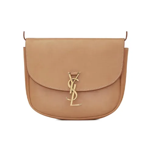 SAINT LAURENT Коровья кожа Saddle Сумка Сумка через плечо Средняя Женская Коричневая Золотая