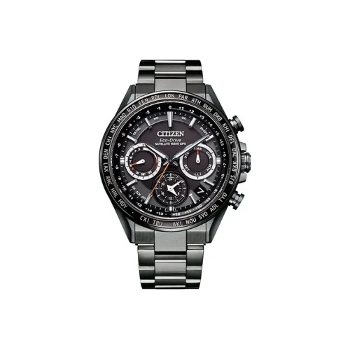 CITIZEN Attesa Series Светильник Кварцевый механизм Нержавеющая сталь Ремешок Часы Мужские Черный циферблат