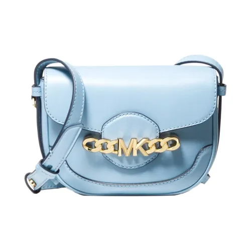MICHAEL KORS Hally Кожа Седло Сумка Сумка через плечо Экстра Маленькая Женская Светло-Синяя