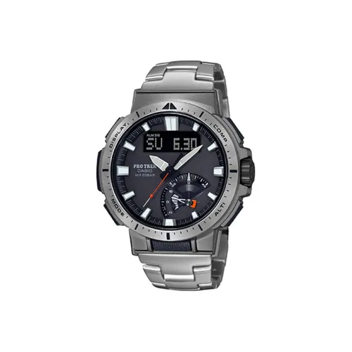 CASIO Кварцевый механизм Мужские часы PRO TREK Collection Dual Display 51,1мм*49,9мм*14,5мм Черные
