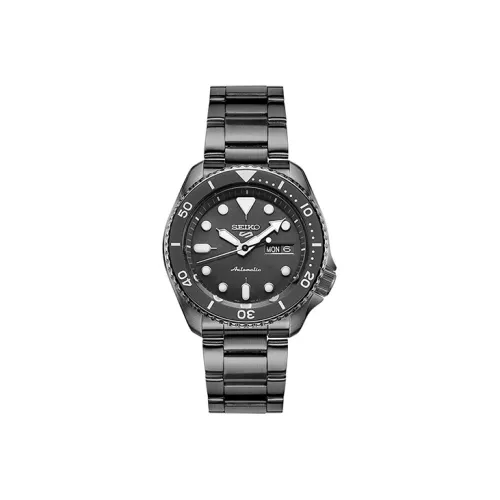 SEIKO Механический механизм ремешок из нержавеющей стали часы 42 мм мужские черный циферблат