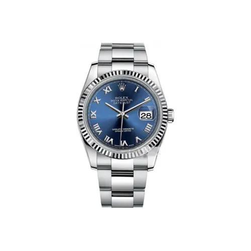 ROLEX Oyster Perpetual Datejust Автоматический Механический Часы Мужские 36 мм Синий Циферблат