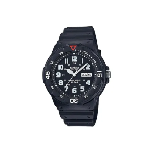 CASIO YOUTH Collection MRW Круглый Disk THREE Булавка Кварцевый механизм Смола Ремень Часы Мужские Черный циферблат