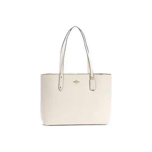COACH Central Кожа Тоут Сумка Сумка для покупок Сумка Сумка через плечо Женская Чисто Белая