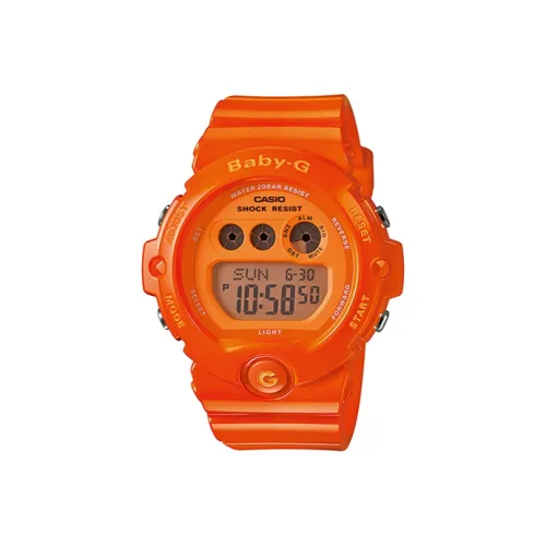 CASIO Baby Кварцевый механизм Смольный ремешок Часы для женщин Апельсиновый циферблат часов