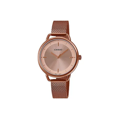 CASIO Standard Series Кварцевый механизм нержавеющая сталь ремешок с ионным покрытием женские часы золотой циферблат модель LTP E413MR 9ADF