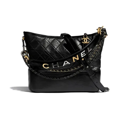 CHANEL Gabrielle Телячья кожа Сумка Большая Женская Черная