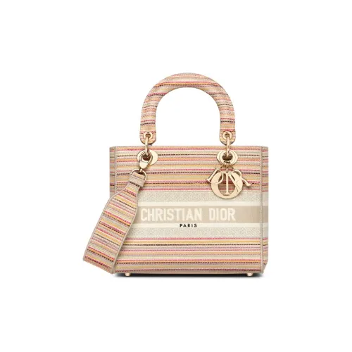 DIOR Lady Dior Canvas Bag Medium Women's Multicolor