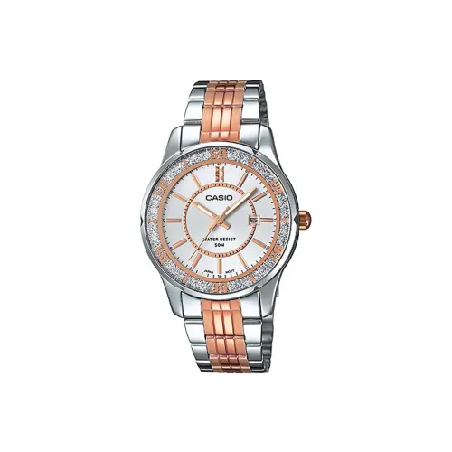 CASIO Standard Series Кварцевый механизм нержавеющая сталь ремешок женские часы серебристый циферблат модель LTP 1358RG 7AV