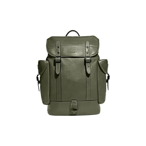 COACH Hitch Кожа Рюкзак Большой Мужской Армейский зеленый
