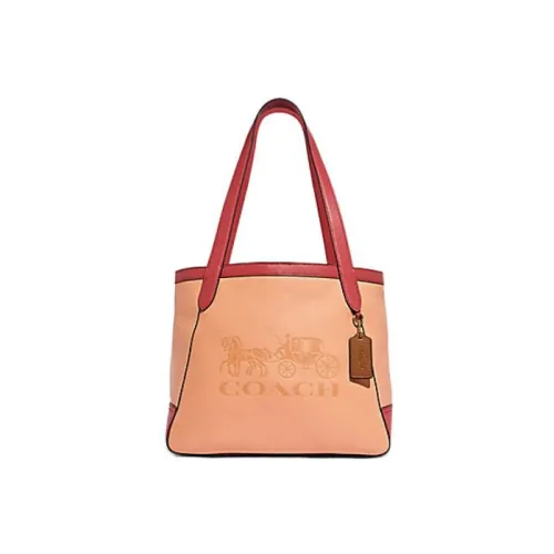 COACH Пескоструйная кожа Сумка через плечо Женская Оранжевая Розовая